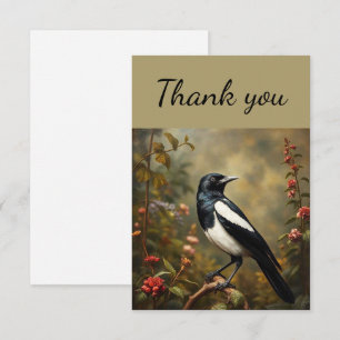 Tack Vintage Magpie Bird Kort