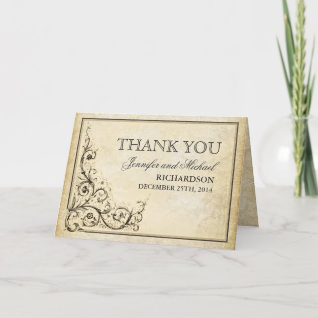 tack vintage prydnad kort (Framsida)