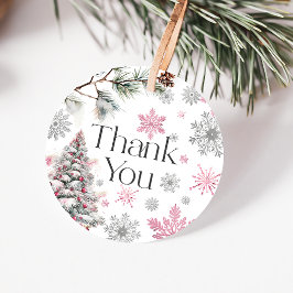 Tack Vinter Vinterland Rosa Gåvor Etiketter