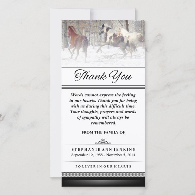 Tack - Vinterhästar - Ord kan inte uttrycka sig Kort (Framsida)