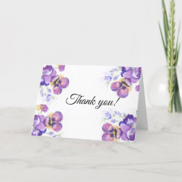Tack violetta penséer blommig kort