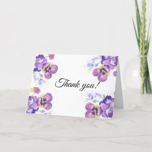 Tack violetta penséer blommig kort