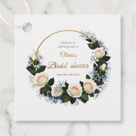 Tack Vit ros och Blue Baby's Bandeand Gåvor Etiketter