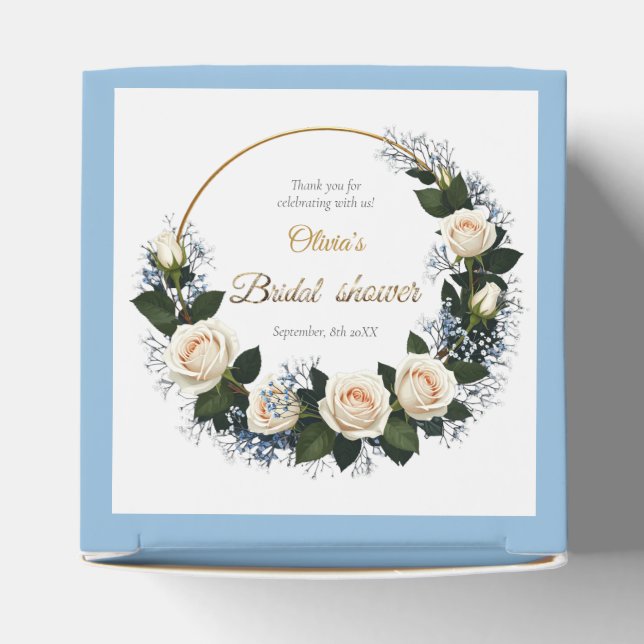 Tack Vit ros och Blue Baby's Bandeand Presentaskar (Överdel)