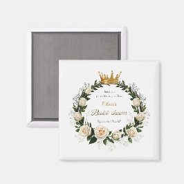 Tack Vita Rosor & Baby's Breath Magnet