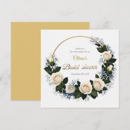 Tack Vita Rosor & Blå Babyspirell Kort