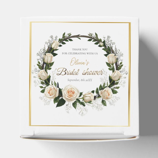 Tack Vita Rosor & Brudslöja Presentaskar (Överdel)