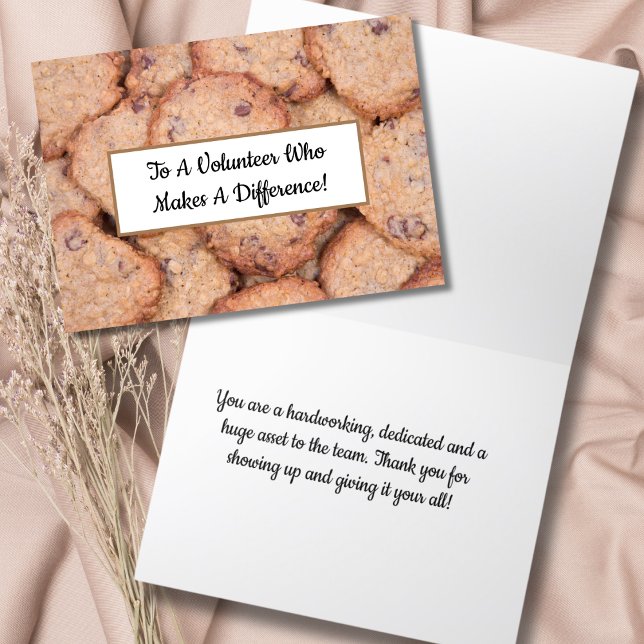 Tack Volunteer Chocolate Chip Cookies Kort (Skapare uppladdad)