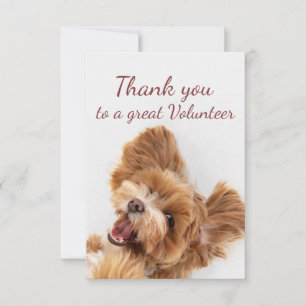 Tack Volunteer Roligt Floofy Lycklig Puppy Hund Kort