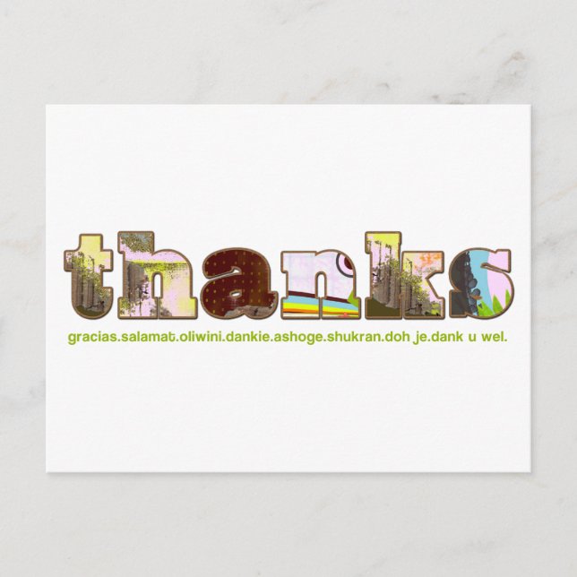 Tack vykort - flerspråkig (Framsida)