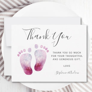 Tack-vykort för rosa Feet Baby Shower Vykort