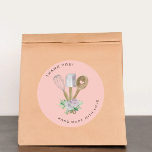 Tack Watercolor Bakery Runt Klistermärke