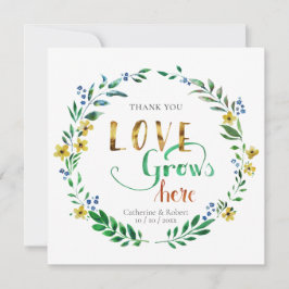 Tack Watercolor Blommig Krans Inbjudningar