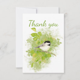 Tack Watercolor Chickadee Bird Blank Inside