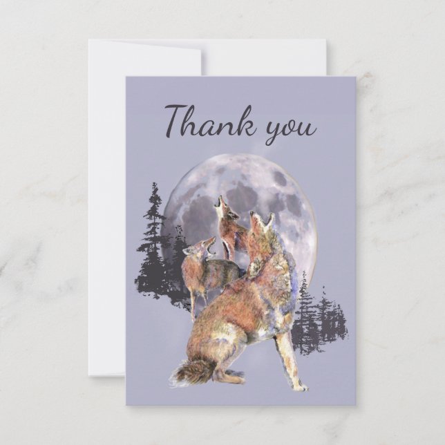 Tack Watercolor Coyotes Wildlife Nature (Framsida)