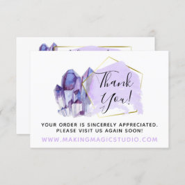 Tack Watercolor Crystals & Guld Boho Card Inbjudningar