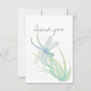 Tack Watercolor Dragonfly Nature Art Kort