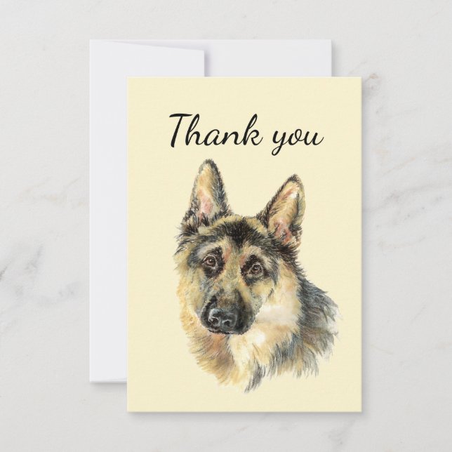 Tack Watercolor German Shepherd Hund Pet (Framsida)