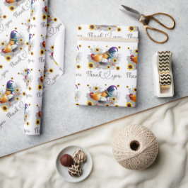 Tack Watercolor Gult Tupp med solros Presentpapper