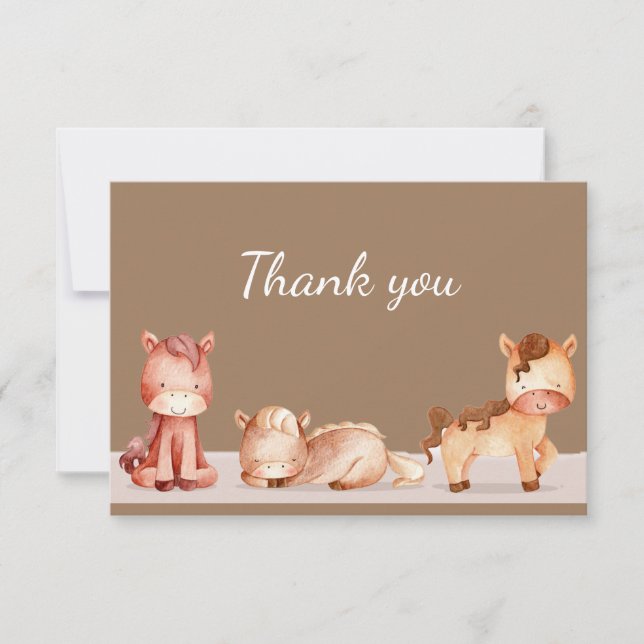 Tack Watercolor Horses Farm Animal (Framsida)