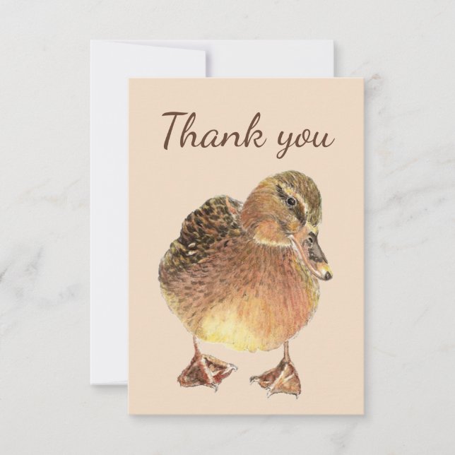 Tack Watercolor Nyfiken Farm Anka Bird (Framsida)