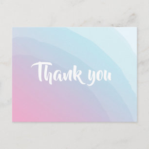 Tack Watercolor Rosa Blue vycard Vykort
