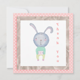 Tack Watercolor Rosa Polka Dot and Rabbit
