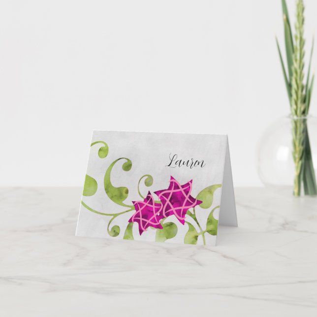 Tack Watercolor Star Blommigt Design Rosa (Framsida)