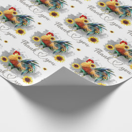 Tack Watercolor Tupp med solblommor Presentpapper