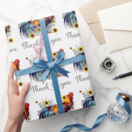 Tack Watercolor Tupp med solblommor Presentpapper