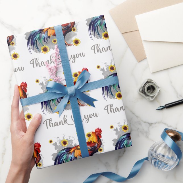 Tack Watercolor Tupp med solblommor Presentpapper (Gifting)