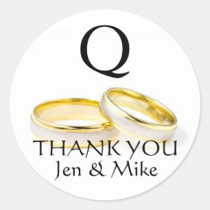 Tack Wedding Favor Stickers Guld Ringar Runt Klistermärke
