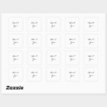 "Tack Wedding Stickers" Fyrkantigt Klistermärke<br><div class="desc">Denna enkla och elegant Tack-symbol skapat i svartvitt är perfekt för firande. Grace göms i enkelhet. Anpassa den och gör dina gäster lycklig.</div>