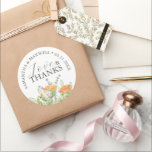 Tack Wedding Stickers Watercolor Wildblommor Runt Klistermärke<br><div class="desc">De här fina tacksägarna med bröllopsmärken har färgade vilda blommor i orange, lila och lavender med sprit av grönt. , En roligt och ett botaniskt val för temat vilda blommor i bröllop är till fördel. Om du vill se mer blommigt bröllop-leveranser som detta besöker du www.zazzle.com/dotellabelle Unik vattenfärgsgrast och design...</div>