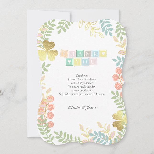 Tack Whimsic Rustic Baby Shower Card (Framsida)