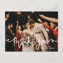 Tack White Calligraphy Modern Elegant Chic Vykort