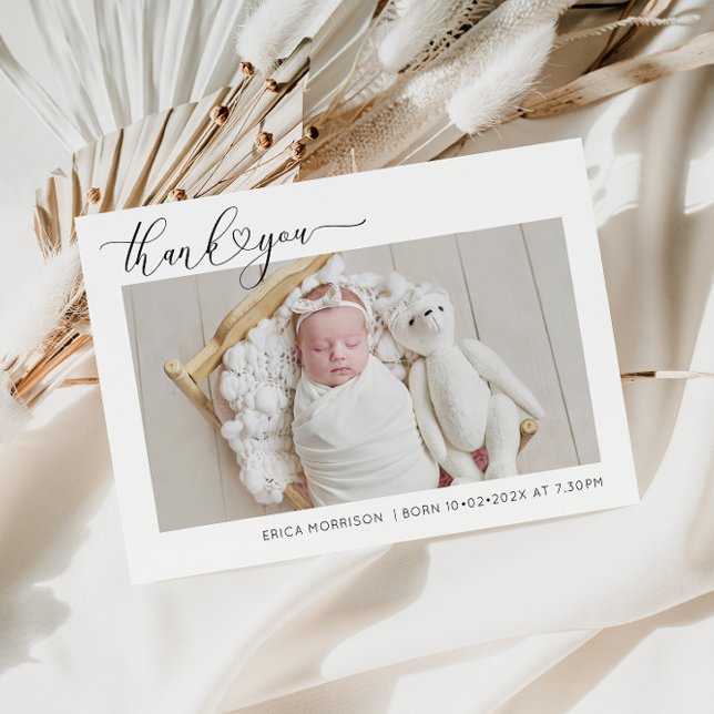 TACK white gräns födelsemeddelande Inbjudningar (Skapare uppladdad)