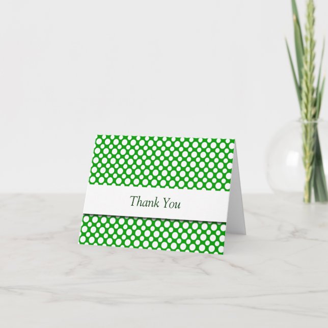 Tack White Polka dots på Grönt Card (Framsida)