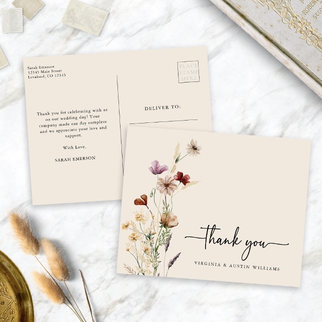 Tack Wildblomma Vykort (Thank You Wildflower Postcard
)