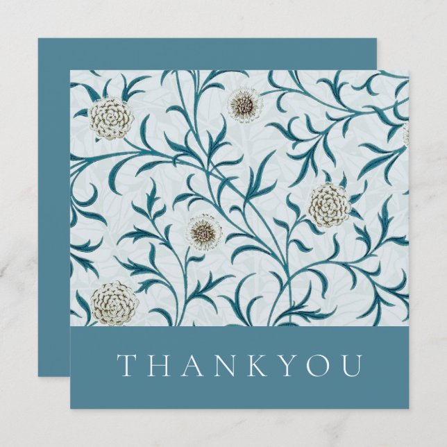 TACK: WILLIAM MORRIS : BLOMMIGTENS KONSTRUKTION TACK KORT (Fram/baksida)