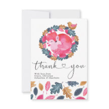 Tack Woodland Sleeping Fox Bird and Löv