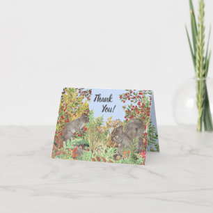 Tack Woodland Squirrel Forest Fern Blank Kort