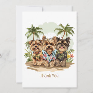 Tack Yorkshire Terrier Hundar Hawaiian Shirts Kort