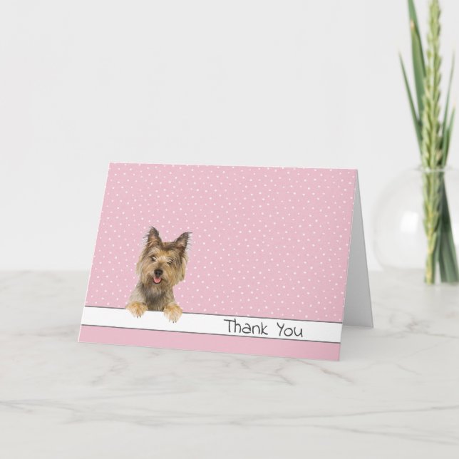 Tack Yorkshire Terrier på Polka dots (Framsida)