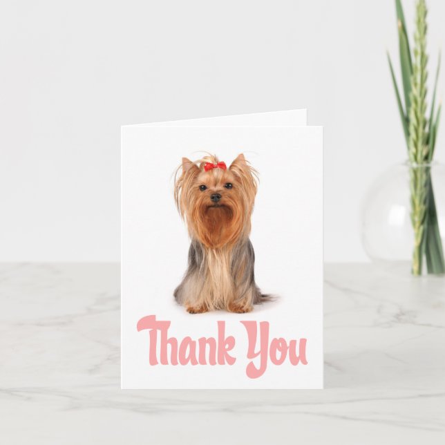 Tack Yorkshire Terrier Puppy Card - tomt (Framsida)