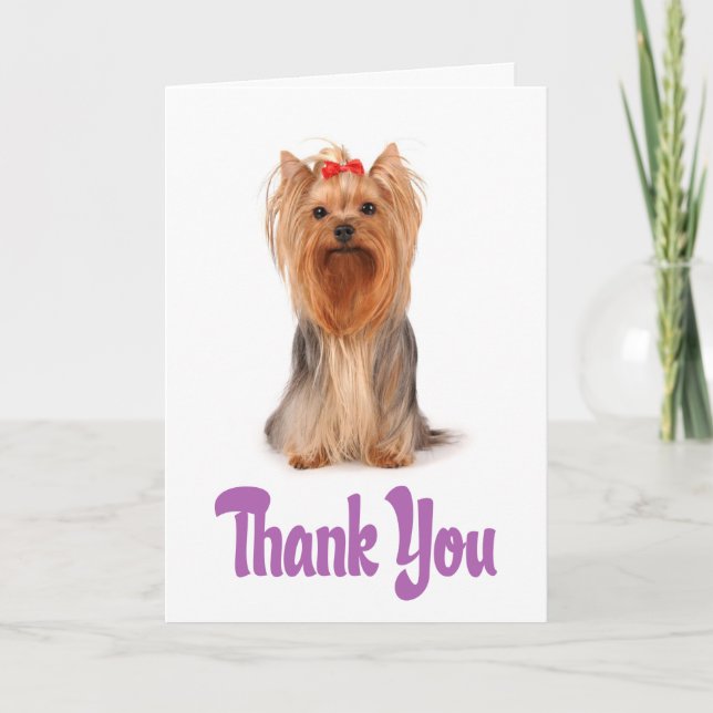 Tack Yorkshire Terrier Puppy Card - Verse Kort (Framsida)