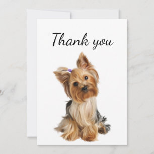 Tack Yorkshire Terrier Yorkie Hund Pet Animal Kort