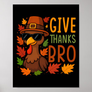 Tacka Bro Söt Turkos Tacksam Thanksgiving Poster