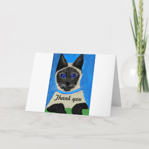 Tacka dig att card den Siamese katten Tack Kort