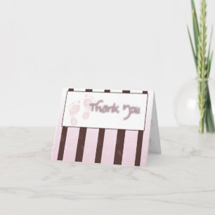 Tacka dig att card - flickababy shower tack kort